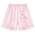 thumbnail image 4 of WOYY Big Girls Pajama Set Silk Satin Button Down Short Sleeve Top Shorts Pjs, Sizes 11-12, 4 of 4