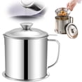 thumbnail image 2 of 1 Pc Stainless Steel Oil Storage Can, 54 fl oz Fine Mesh Strainer, Grease Container with Filter Screen, Kitchen Cooking Oil Keeper, Filtering Grease Strainer Pot with Lid for Home Kitchen, 2 of 7