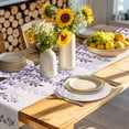 thumbnail image 4 of Purple Ombre Botanical Round 13 Inch Placemats Set of 6, Watercolor Pastoral Leaf Farmhouse HeatResistant Non Slip Place Mats for Dining Table, Wipeable Braided Kitchen Table Mats for Housewarming, 4 of 9