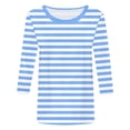 thumbnail image 5 of Dmsael Womens Fall Clothes Women's Crew Neck Long Sleeve Shirts Basic Loose Fit Layering Tops Sky Blue,M, 5 of 5