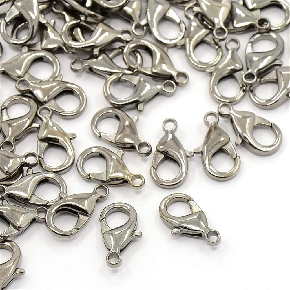 200pcs Brass Lobster Claw Clasps Parrot Trigger Clasps Cadmium Free & Nickel Free & Lead Free Gunmetal 15x8x3mm Hole: 2mm