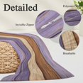 thumbnail image 2 of Farmhouse Purple Brown Pillow Covers, Linen Long Throw Pillow Case, Vintage Wooden Striped Holiday Pillow Protector Decorative Cushion Cover for Living Room/Bedroom 24" x 36", 2 of 8