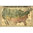 thumbnail image 2 of Vintage Maps 24x17 White Modern Wood Framed Museum Art Print Titled - Bacons military map of the United States showing the forts and fortifications 1862, 2 of 4
