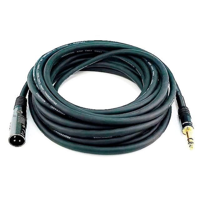 Cable de Audio XLR Monoprice Premier Series Negro 25 Pies 16 AWG Macho a Macho para Dispositivos de
