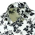 thumbnail image 5 of Aueoeo Men Floral Dress Shirts Long Sleeve Casual Button -Down Flower Printed Cotton Shirts (Available In Big Size) Multicolor 2X-L, 5 of 5