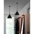thumbnail image 5 of FSLiving Battery Run USB Charging Dimmable Remote Control 5V LED Pendant Lighting Industrial Style Copper Base Black Metal Light Fixture for Laundry Dorm Bedroom Easy to Install-3 Lights, 5 of 6