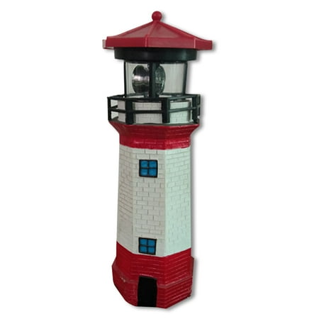 

AOOOWER Fence Lighthouse Light Rotating Beam Patio Ornament Garden Lamp Solar Power LED