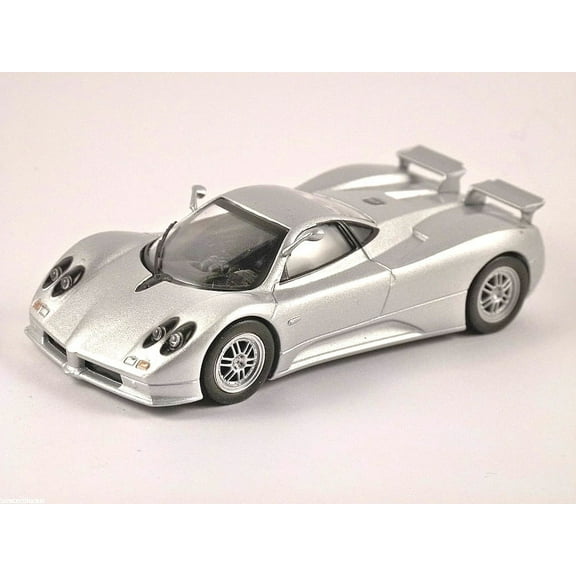 Pagani Zonda 1:43 scale Diecast Model Car in Silver by Ex Mag