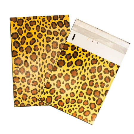 14 X19 Leopard Print Flat Poly Mailers Usps Appproved Self