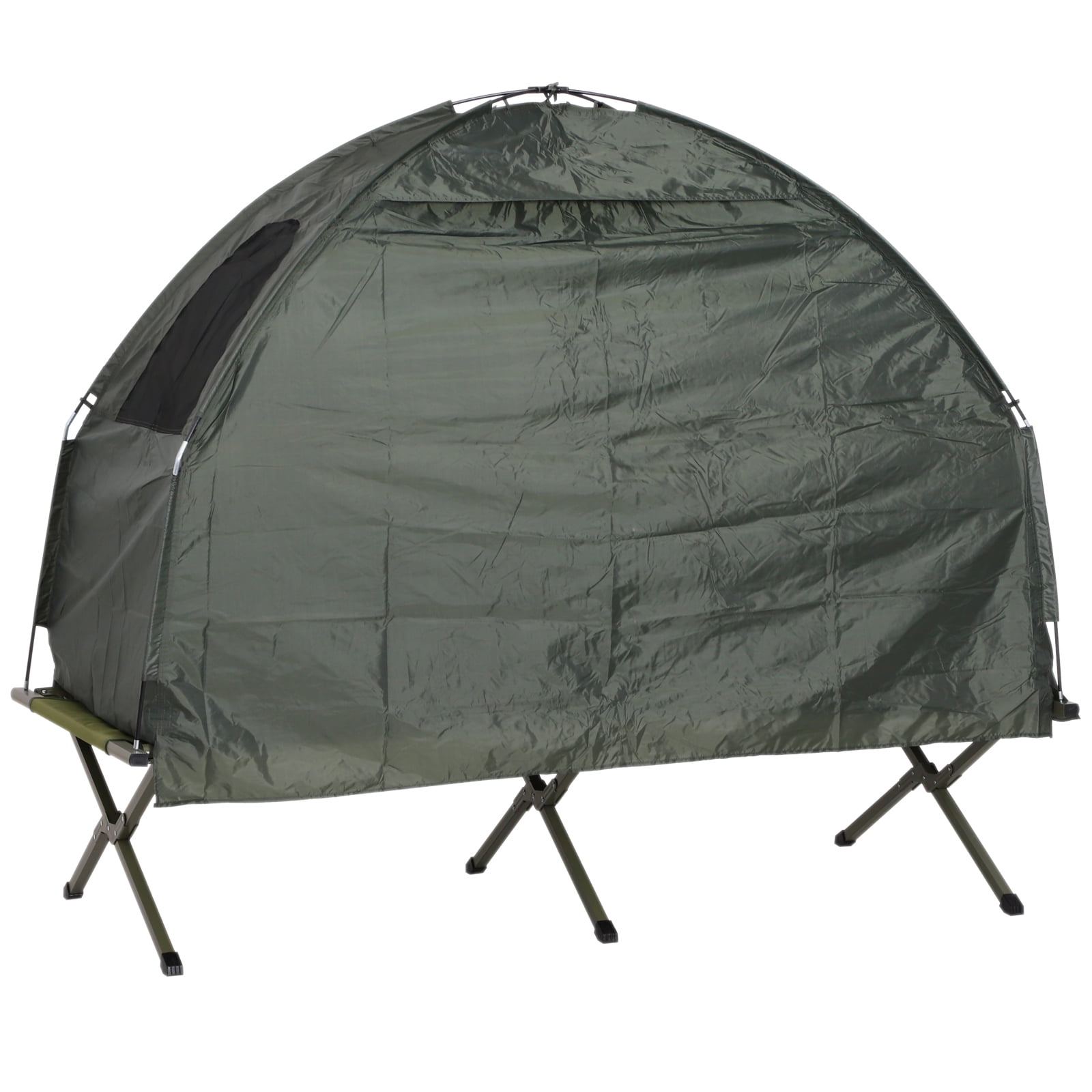 Outsunny Camping Tent Cot, Single Person Folding Cot Combo, Off-Ground Tent, Covered Outdoor Bed with Carry Bag for Hiking, Camping