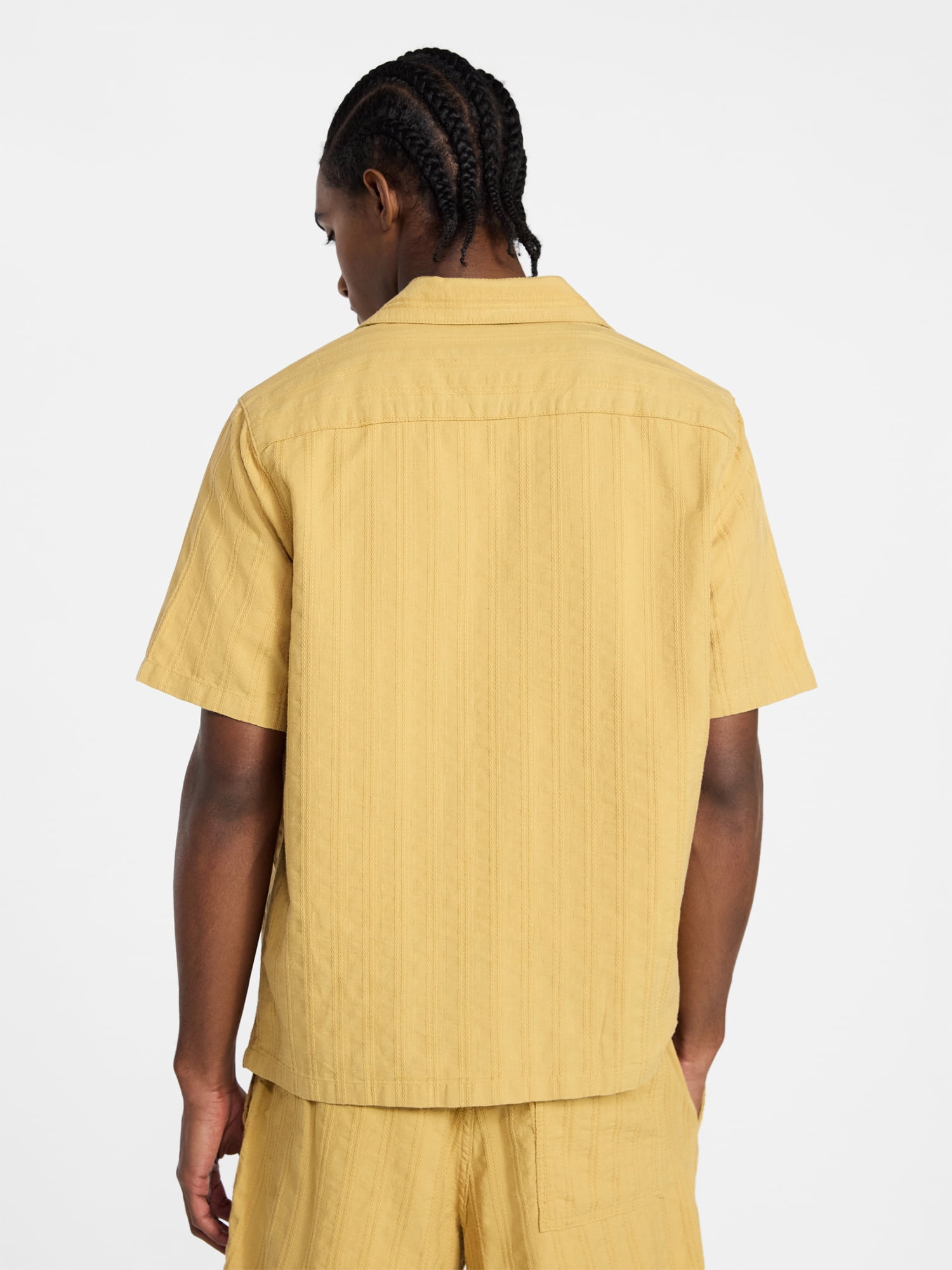 No Boundaries Poolside Dobby Shirt with Short Sleeves, Men's XS-4XLT