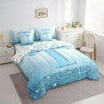 thumbnail image 3 of Castle Fairy Letter Monogrammed T Twin Bedding Sets 7-Piece for Kids Teens,Dreamy Princess Bow Knot Bedding Comforter Set Microfiber,Bling Gradient Blue Glitter Breathable Sheet Sets, 3 of 8