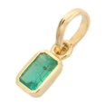 thumbnail image 1 of 18K solid yellow gold emerald pendant - Emerald pendant - Simple pendant, 1 of 6