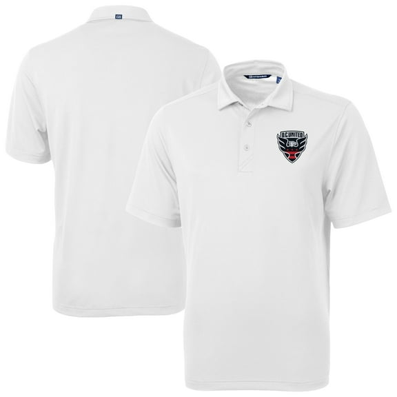 Men's-Cutter & Buck  White D.C. United Virtue Eco Pique Recycled Polo