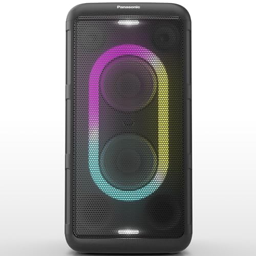 Panasonic BMAX Party Speaker, Portable Bluetooth or USB Audio System, 150W 14cm Double Tweeter and Woofer, Bass Boost, 7 Light Colors & 12 Patterns with Flash