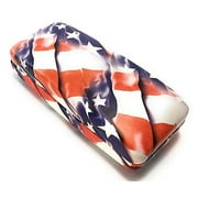 USA Flag Large Hard Shell Eyeglass Case for Reading Glasses Spectacles and Small Sunglasses
