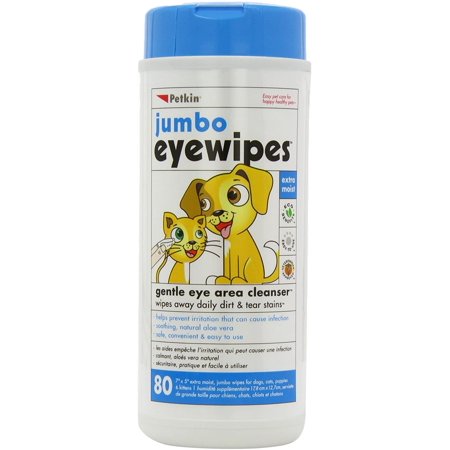 UPC: 0036239053234 | Petkin Jumbo Pet Eye Wipes 80 Extra Moist Wipes – Gentle Eye Cleansing Wipes Remove Dirt Discharge & Tear Stains – Safe Convenient & Easy to Use Pet Wipes for Dogs Cats Puppies & Kittens