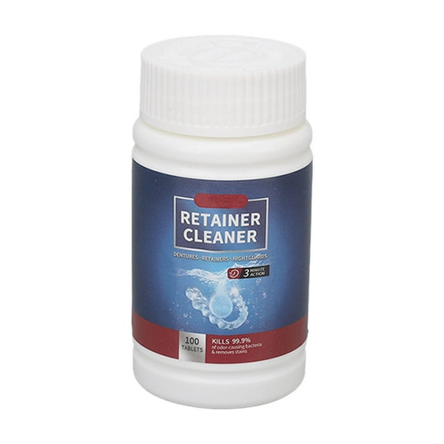 Tabletas Limpiadoras De Retenedores, 100 Unidades De Limpiador De Retenedores Portátil Organics Freshen Breath Para Aparatos Dentales Que Se Amarillean Para Interiores