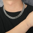 thumbnail image 3 of Moxufan Men Necklace Thick Wide Chain Titanium Steel Luster Smooth Hypoallergenic Metal Hip Hop Style Jewelry for Club Party ,55cm A, 3 of 8