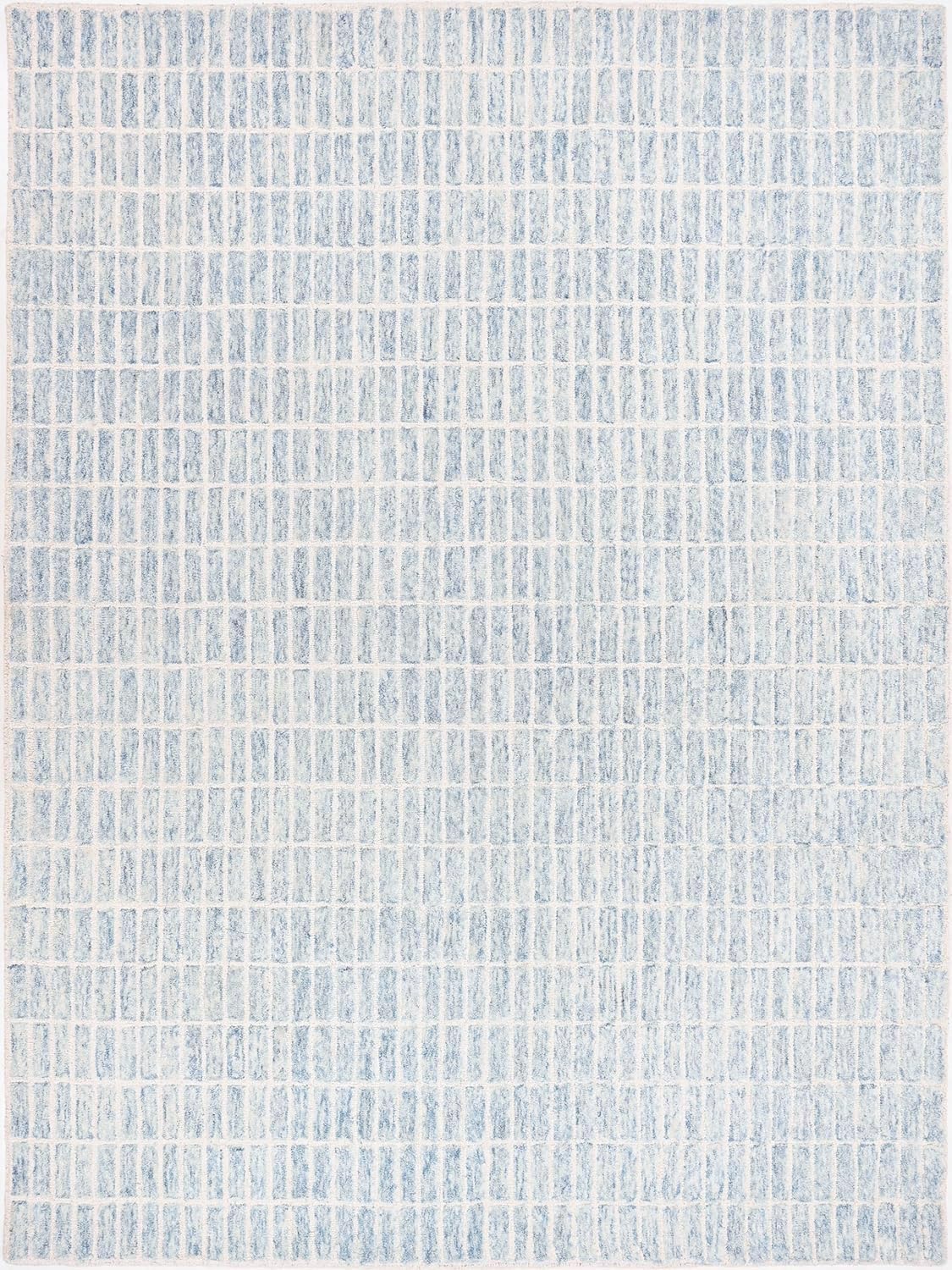 Natural Weave Hand-Tufted Wool Area Rug, Blue, 8 x 10 ft, Rectangle