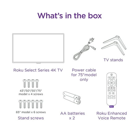 Roku 65-Inch Select Series 4K HDR Smart Roku TV with Roku Enhanced Voice Remote, Brilliant 4K Picture, Automatic Brightness, & Seamless Streaming