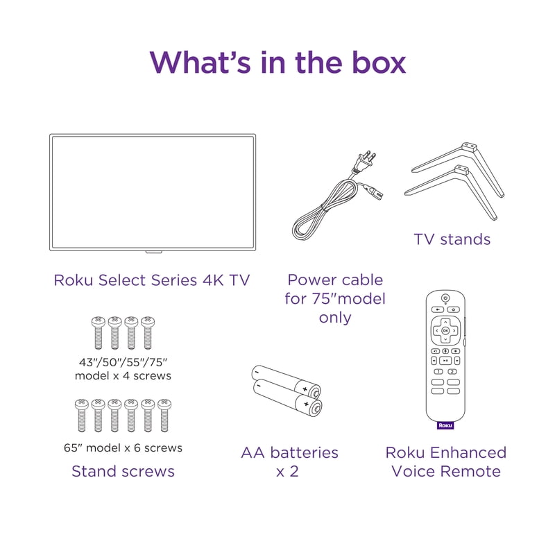 Roku Smart TV 43-Inch Select Series 4K HDR Roku TV with Roku Enhanced Voice Remote, Brilliant 4K Picture, Automatic Brightness, & Seamless Streaming gallery view