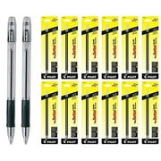 Pilot EasyTouch Ball Point Stick Pens, Fine Point, Black Ink 2 Pens & 24 Refills
