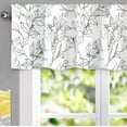 thumbnail image 4 of DriftAway Ryan Sketch Flower Floral Branch Leaves Lined Blackout Room Darkening Window Curtain Valance Rod Pocket 52"x14"+1.75" Header Black Line 1 Pack, 4 of 6