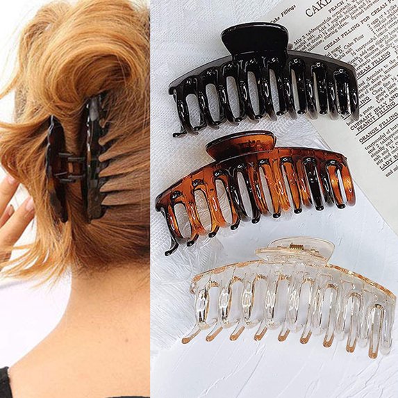 Travelwant 3Pcs/Set Claw Clip Hair Clip Rectangular Hair Clips for Women Girls Large Hair Jaw Clips Hair Clamps