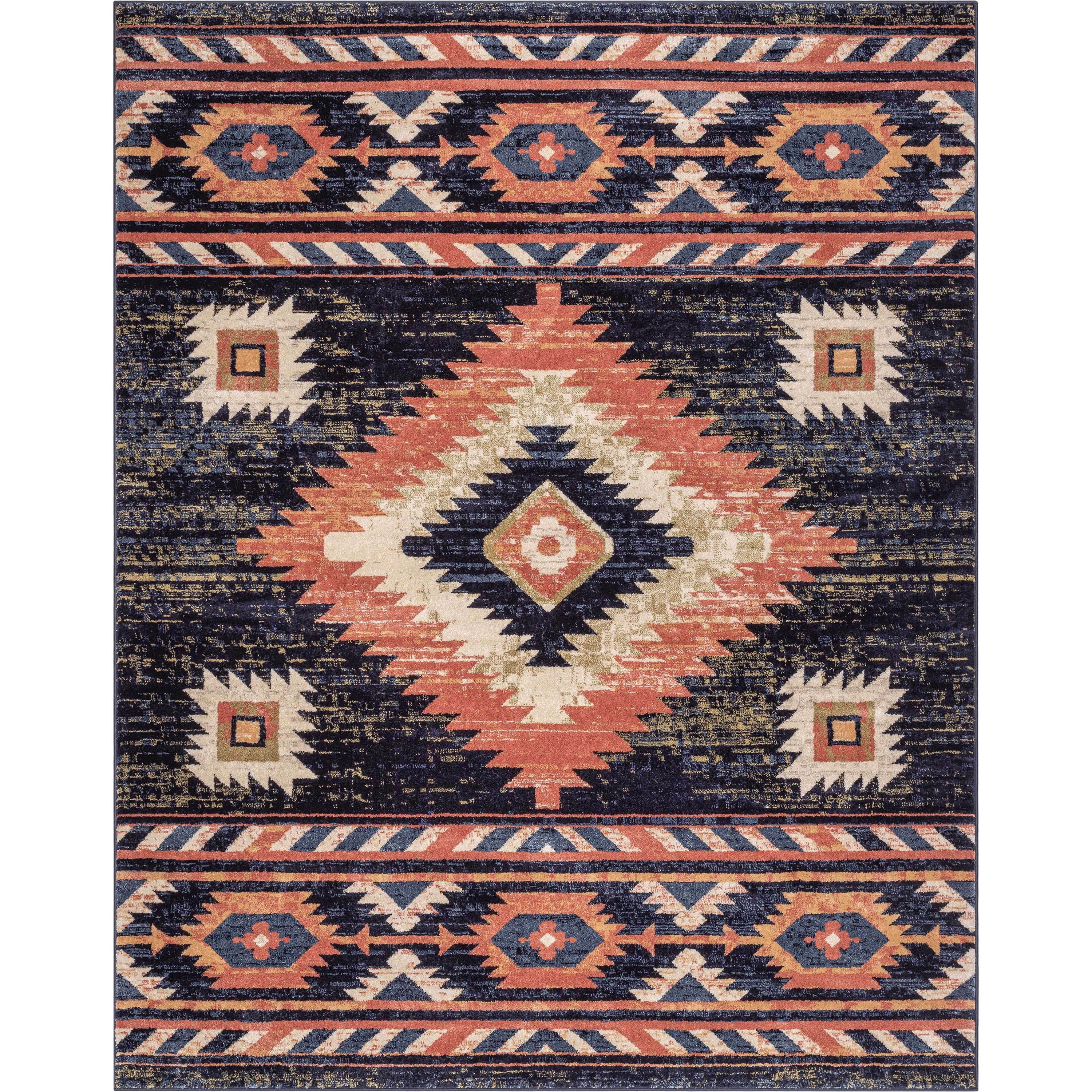 Well Woven Tulsa Lea Bohemian Southwestern Blue 6'7" x 9'3" Area Rug