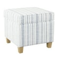 thumbnail image 3 of HomePop Square Transitional Wood and Fabric Ottoman with Lift Off Lid in Blue, 3 of 11