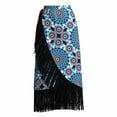 thumbnail image 2 of Bintarealwax African Skirt for Women Trendy Long Wrap Skirts Kente Print One Size Adjustable Tie Tassels Hem YF164, 2 of 5
