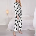 thumbnail image 5 of Wukai Black Rabbit Print Women's Pajama Set - Soft Long Sleeve Sleepwear for Comfort and Style-Small, 5 of 9
