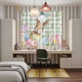 thumbnail image 4 of Easter Kitchen Curtains Window Panels, Spring Bunny Colorful Eggs Floral Leaves Grey Plaid Insulated Window Treatment Curtain, Grommet Curtains for Bedroom/Living Room/Bathroom, 2 Piece 42"Wx63"L, 4 of 8