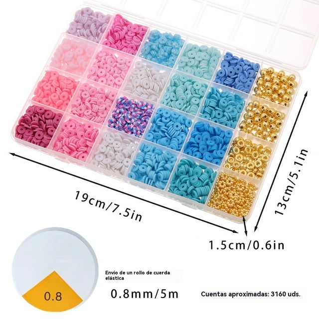 Kit de Manualidades de Joyas con Cuentas de Arcilla para Hacer Pulseras, 3160 Piezas: Pulseras, Collares y Regalos de Manualidades, Ideal para Preadolescentes, Niñas y Niños de 8 Años+