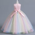 thumbnail image 4 of XASZHN Robe en Maille pour Enfants Robe Élégante Petite Fille Robe d'Été pour Filles 2025 Rose_009 4-5 Ans, 4 of 8