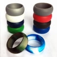thumbnail image 2 of SHAR Men's Silicone Rings 10-Pack, Durable Soft Rubber Wedding Rings - Assorted Colors & Sizes - 10 Pack, 2 of 5