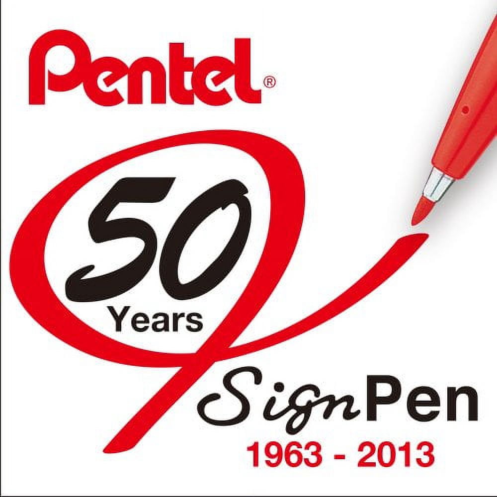 Pentel Sign Pen Fiber-Tipped Pen, Gray Ink, Box of 12 (S520-N)