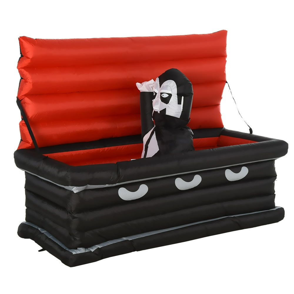 6' Halloween Inflatable Vampire Emerging from Giant Coffin