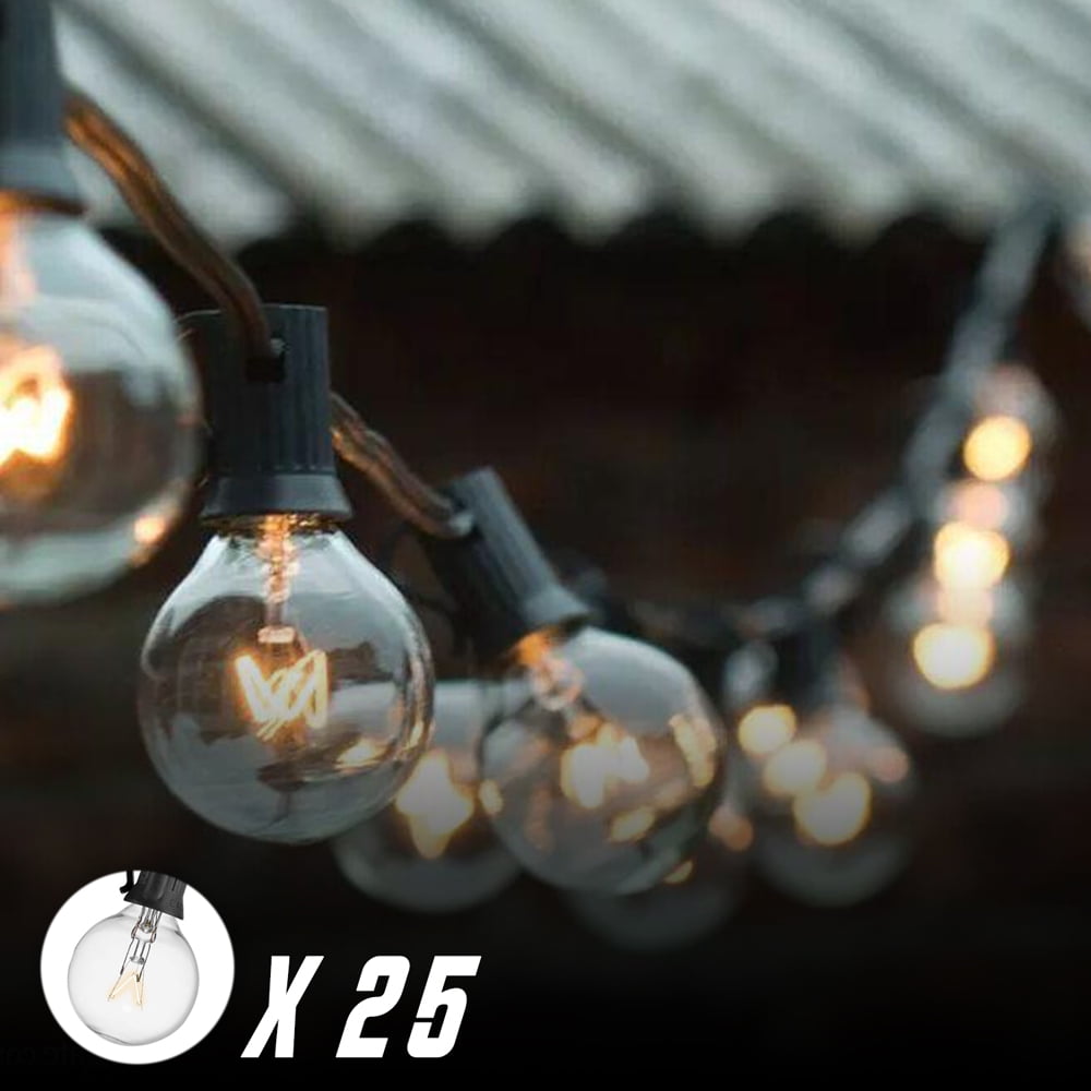 Glass String Lights Clear Globe String Lights Bulbs Indoor Outdoor 25