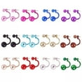 thumbnail image 2 of U8MO 10 Pairs Metallic Color Acrylic Round Double Sided Ear Stud Front Back Earrings-E: Metallic Black, 2 of 8