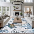 thumbnail image 3 of 5'x7' Area Rugs for Living Room Bedroom, Blue Turtle Coastal Washable Rug Carpet Runner Indoor Outdoor, Octopus Summer Beach Coral Starfish Seahorse Non Slip Floor Mats Area Rug for Kitchen, Nursery, 3 of 8
