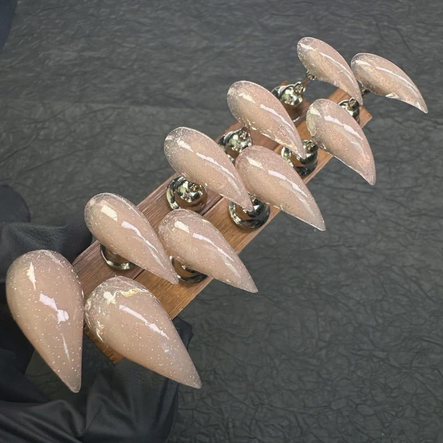 Cat Claw Press on Nails Short Stiletto Nude Glitter Gothic Animals Style Reusable Cute Thick Acrylic Press on Nails Cat Dragon Eagle Claw False Nail with Designs Glossy Glue on Nail
