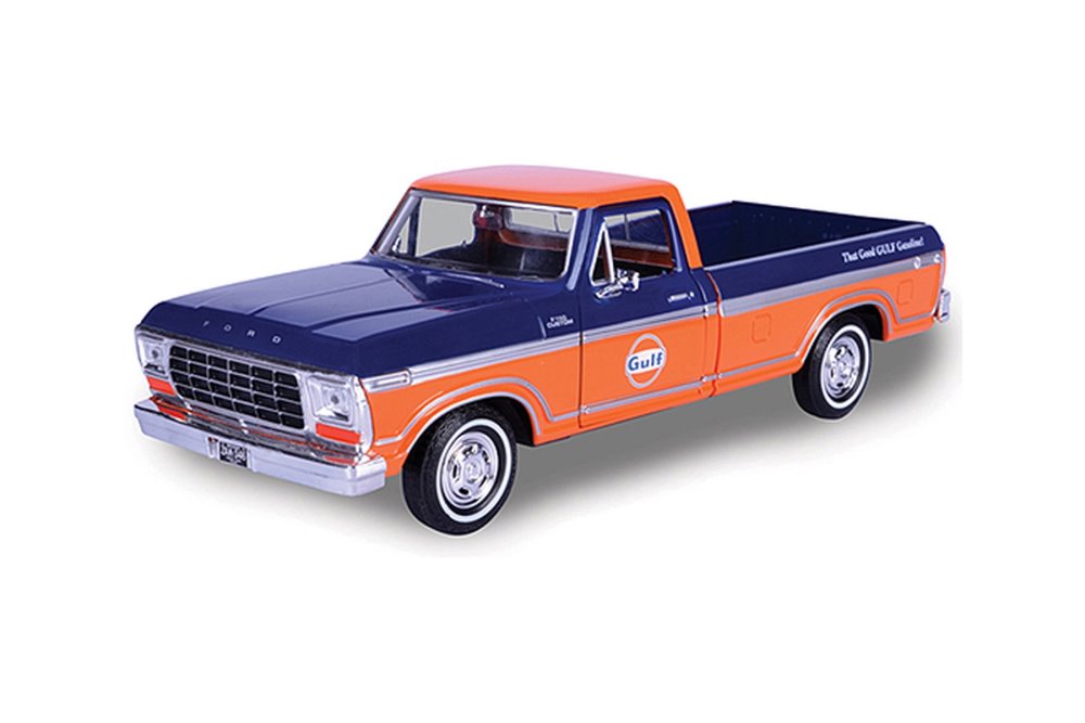 1979 Ford F-150 Custom, Dark Blue/Orange - Showcasts 79346AC/OR - 1/24 scale Diecast Car