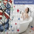 thumbnail image 6 of Independence Day Butterfly Shower Curtain, 36" x 72", Country Red Blue Stripe Butterfly Star Gray Plaid Waterproof Bathroom Curtain Washable Shower Curtain Set with 12 Hooks, 6 of 9