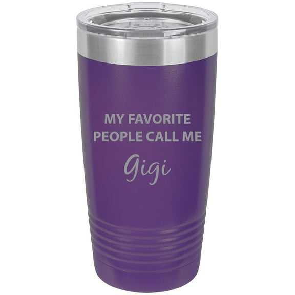 My Favorite People Call Me Gigi Stainless Steel Engraved Insulated Tumbler 20 Oz Travel Coffee Mug, Purple
