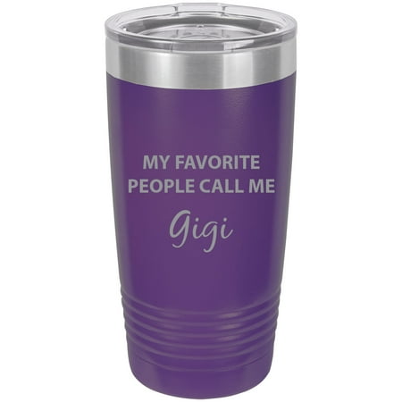 

My Favorite People Call Me Gigi Stainless Steel Engraved Insulated Tumbler 20 Oz Travel Coffee Mug Purple