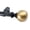 Black with Gold, variant on 1-Inch Diameter Single Curtain Rod Set, White Marble Ball Finials, 28"-48" Adjustable, Black