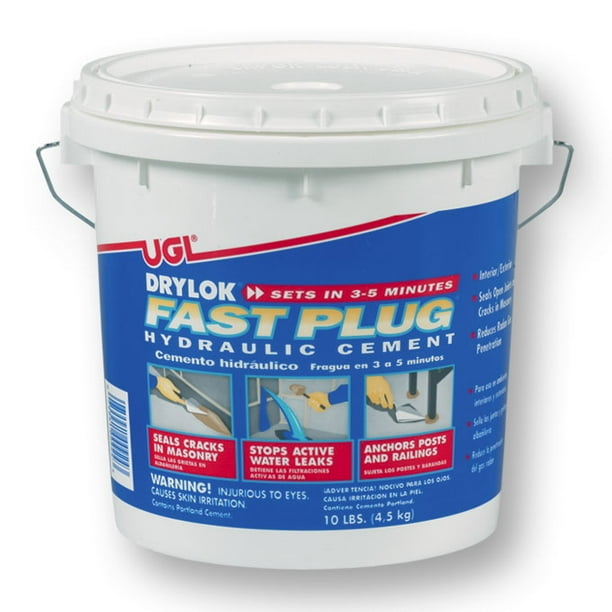 Drylok 00924 Interior/Exterior Fast Setting Hydraulic Cement, 10 Lbs
