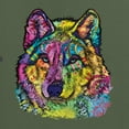 thumbnail image 2 of Colorful Majestic Neon Atric Wolf | Dean Russo Art Animal Lover Men's T-Shirt, Military Green, 4XL, 2 of 5